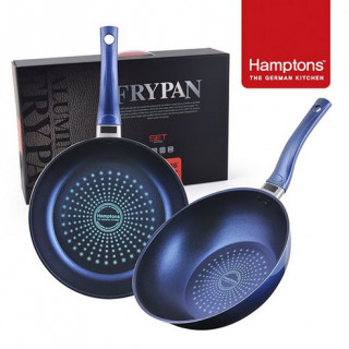 [Hamptons]독일햄튼 블루 인덕션 단조 궁중팬28CM(HTB-28W)