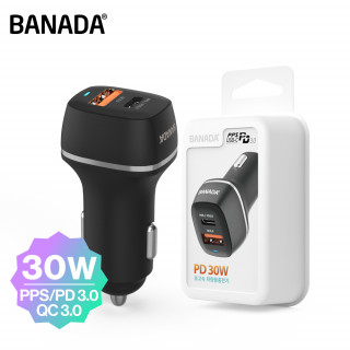[바나다] PD 30W PPS 초고속 차량용 충전기 [BOX (x100EA)단위 구매가능]