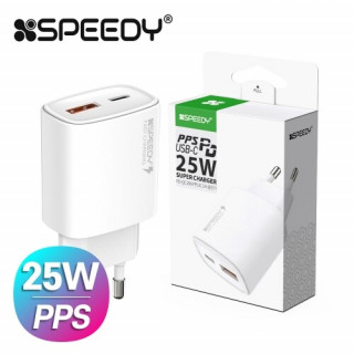 [스피디] 가정용 25W(PD3.0+QC3.0) 2포트 PPS 초고속 분리형 충전기(케이블 미포함) [BOX (x100EA)단위 구매가능]
