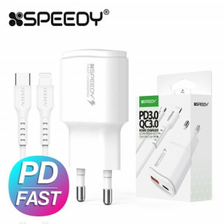[스피디] 가정용 20W(PD3.0+QC3.0) 2포트 고속 분리형 충전기(Cto8 1.2M 20W 케이블 포함) [BOX (x100EA)단위 구매가능]
