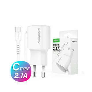 (NEW) [스피디] 가정용 C타입 2.1A 일체형 충전기 [BOX (x100EA)단위 구매가능]