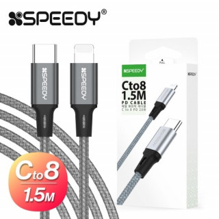 (NEW) [스피디] Cto8 메탈 패브릭 PD 케이블 20W (1.5M)  [BOX (x100EA)단위 구매가능]